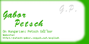 gabor petsch business card